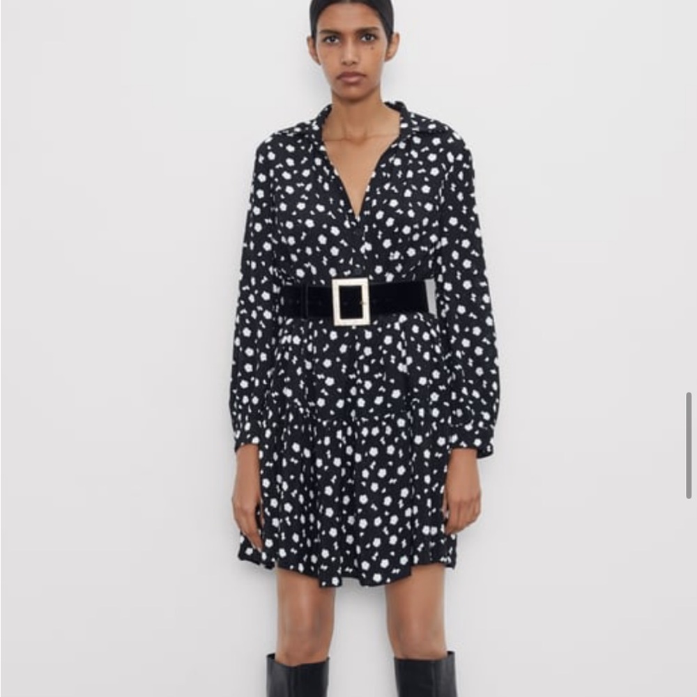 Black and white floral print dress - great for work